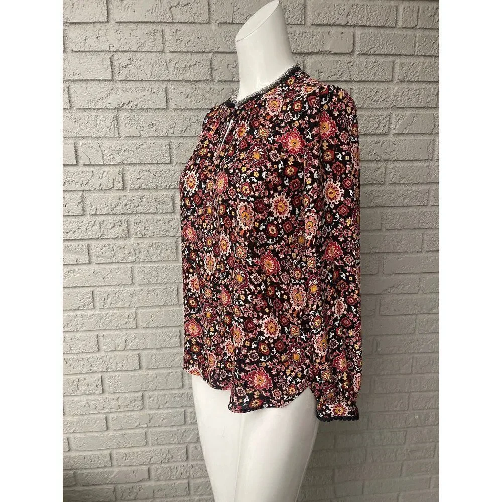 LOFT Petite Floral Long Sleeve Blouse Size XSP